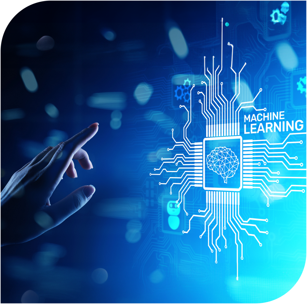 Digitale Grafik zu Machine Learning als Symbol für Algorithmen in sozialen Medien.