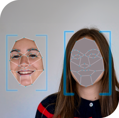 Gesichtserkennung extrahiert das Gesicht einer Person. Bereit für Manipulationen verwendet. zu werden
