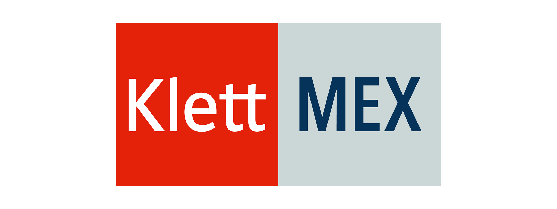 Klett MEX Logo, zweiteiliges Design in Rot und Grau